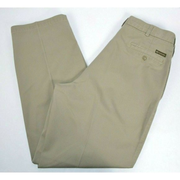 Savane Flat Front Khaki Pants w/ Teflon 34x30 - Picture 1 of 8
